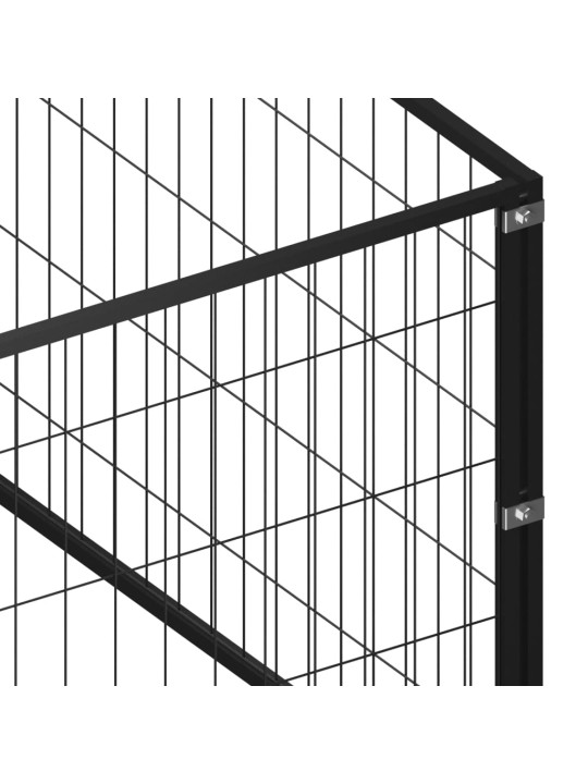 Psí kotec černý 6 m² ocel