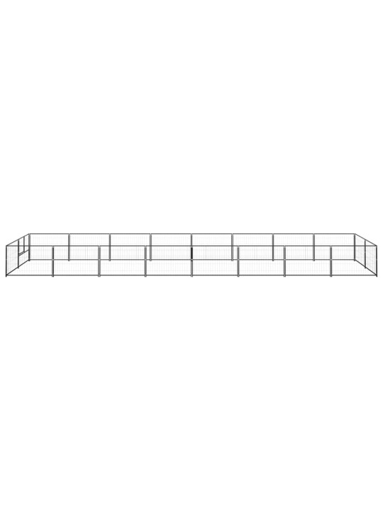 Psí kotec černý 16 m² ocel