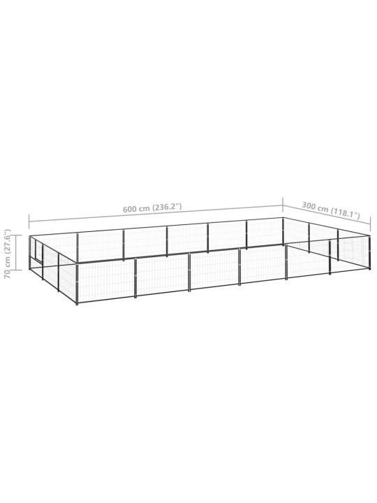 Psí kotec černý 18 m² ocel