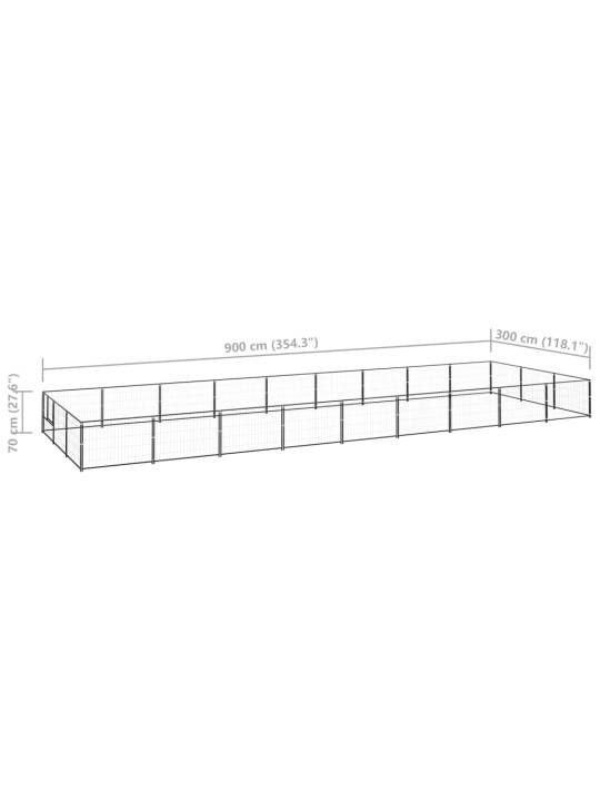 Psí kotec černý 27 m² ocel