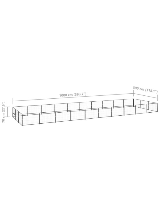 Psí kotec černý 30 m² ocel