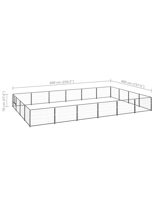Psí kotec černý 24 m² ocel