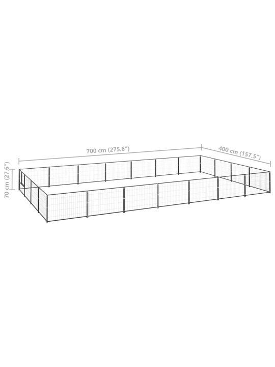 Psí kotec černý 28 m² ocel