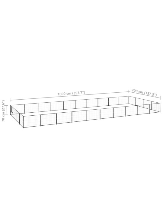 Psí kotec černý 40 m² ocel