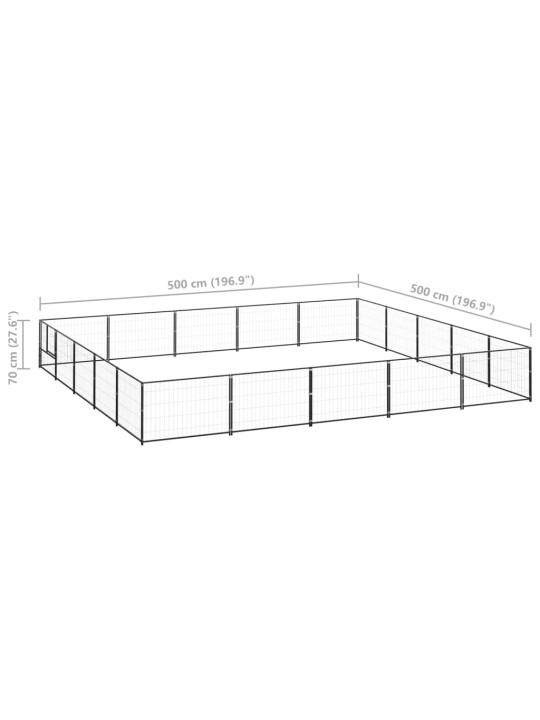 Psí kotec černý 25 m² ocel
