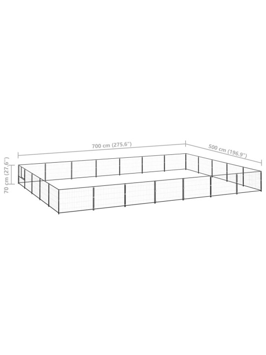 Psí kotec černý 35 m² ocel