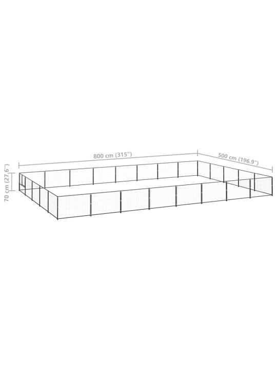 Psí kotec černý 40 m² ocel