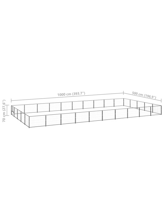 Psí kotec černý 50 m² ocel