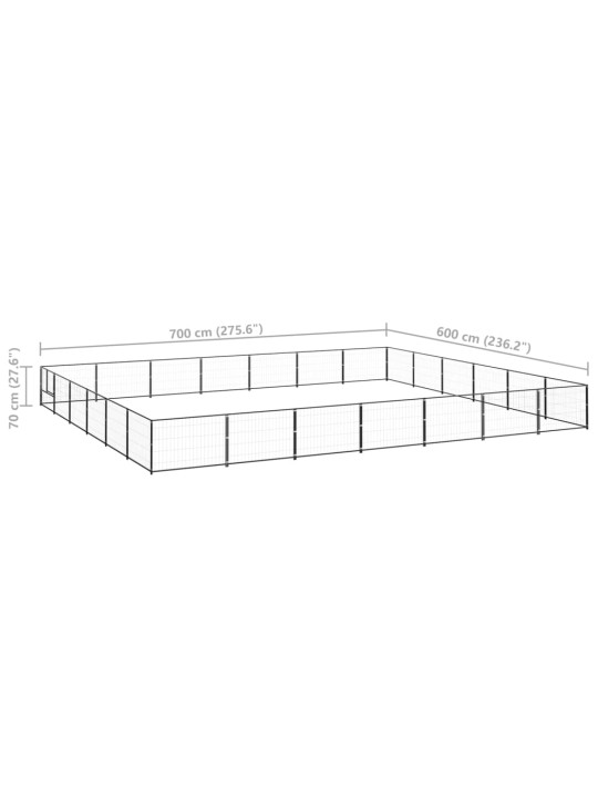 Psí kotec černý 42 m² ocel