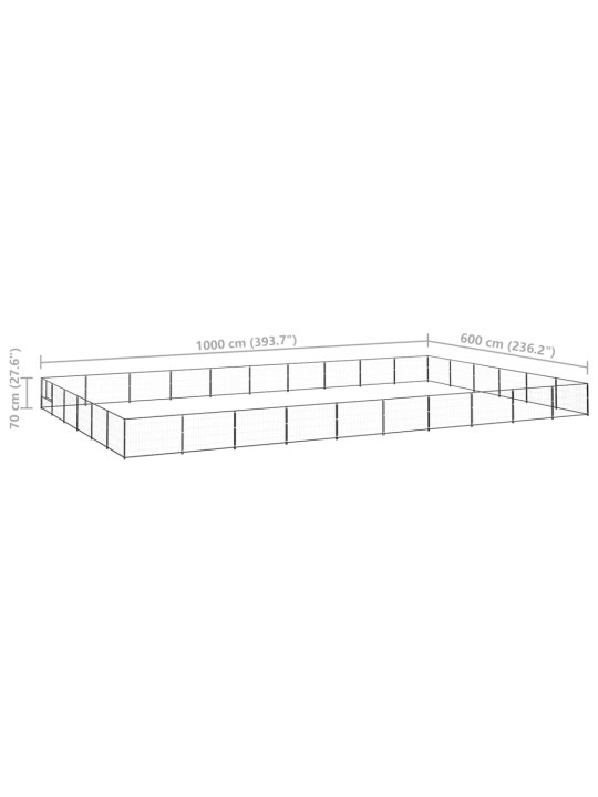 Psí kotec černý 60 m² ocel
