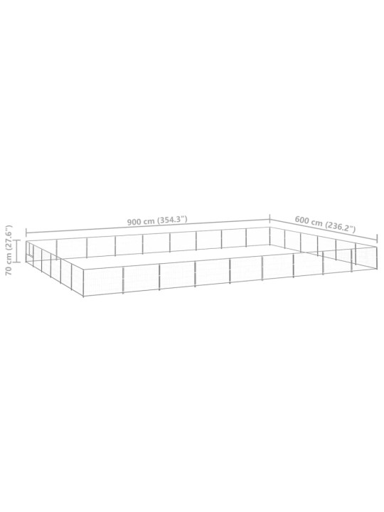 Psí kotec stříbrný 54 m² ocel