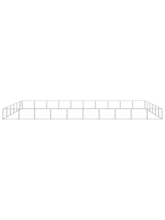 Psí kotec stříbrný 60 m² ocel