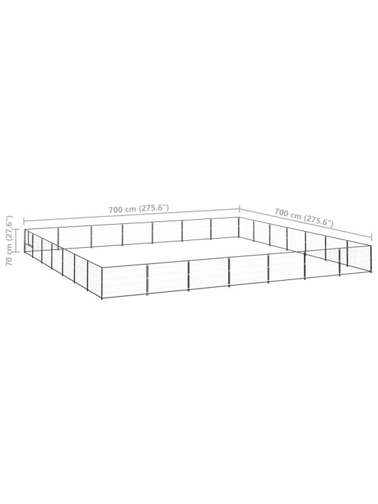 Psí kotec černý 49 m² ocel