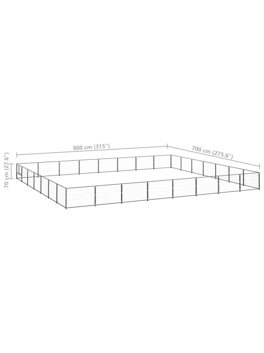 Psí kotec černý 56 m² ocel