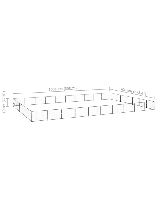 Psí kotec černý 70 m² ocel