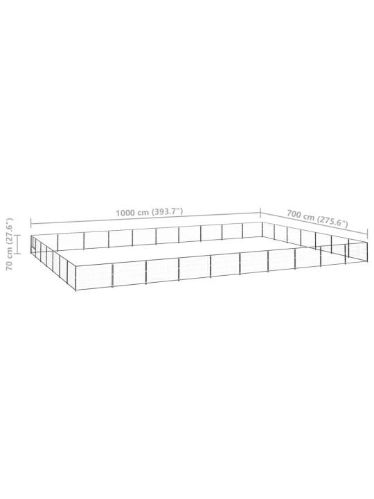 Psí kotec černý 70 m² ocel