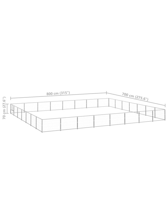Psí kotec stříbrný 56 m² ocel