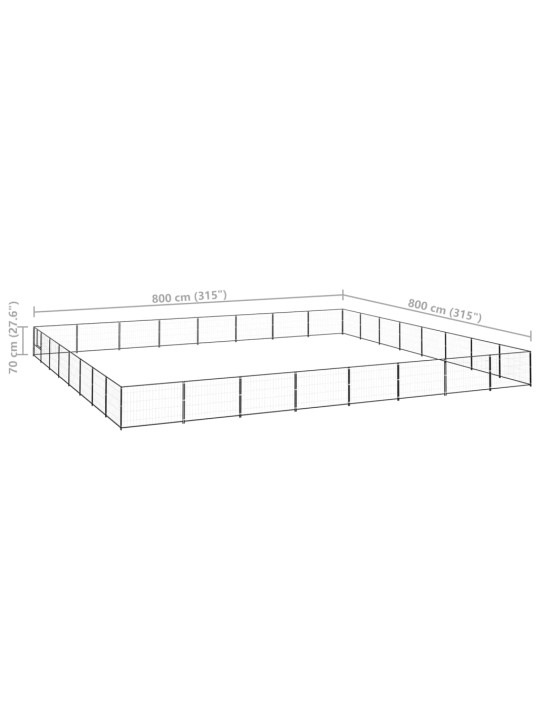Psí kotec černý 64 m² ocel