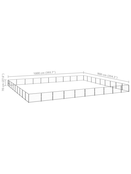 Psí kotec černý 90 m² ocel