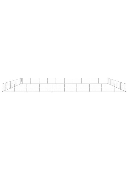 Psí kotec stříbrný 90 m² ocel