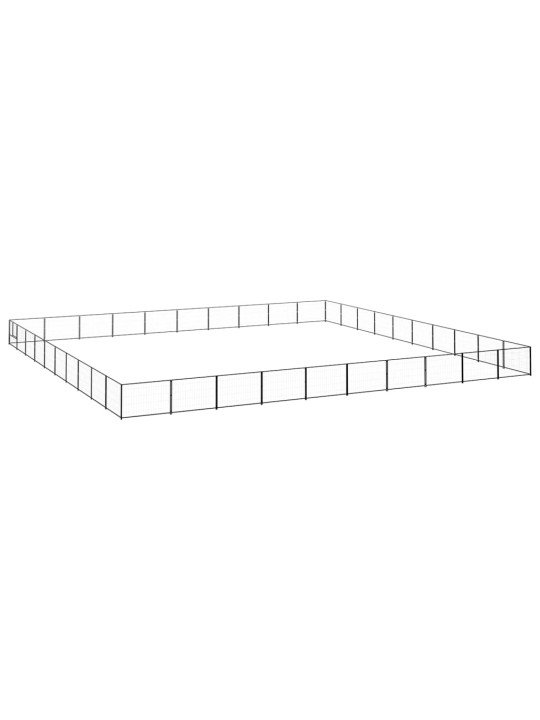 Psí kotec černý 100 m² ocel