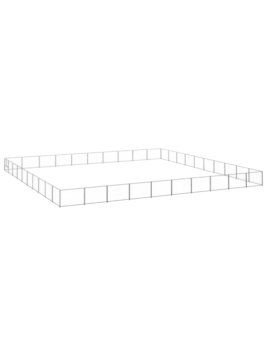 Psí kotec stříbrný 100 m² ocel
