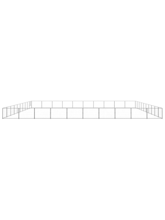 Psí kotec stříbrný 100 m² ocel