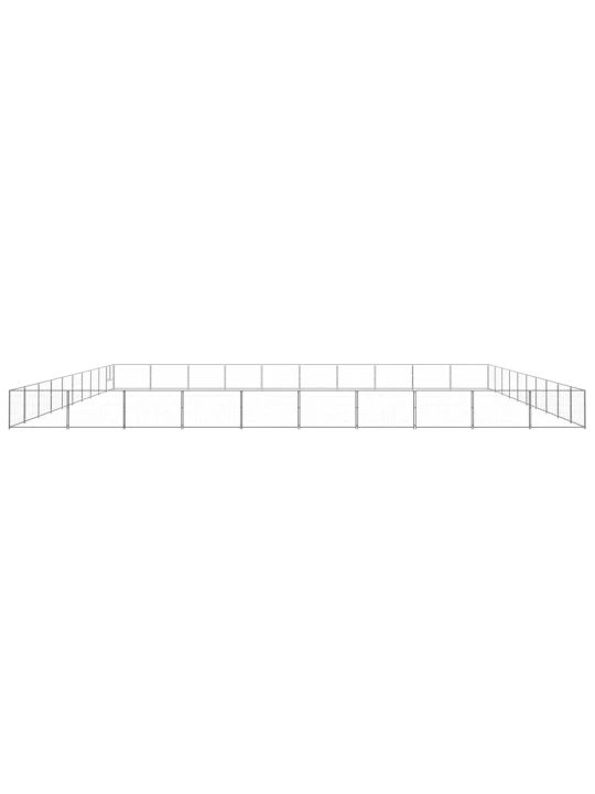 Psí kotec stříbrný 100 m² ocel