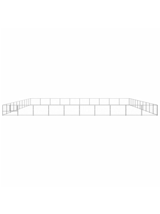 Psí kotec stříbrný 100 m² ocel