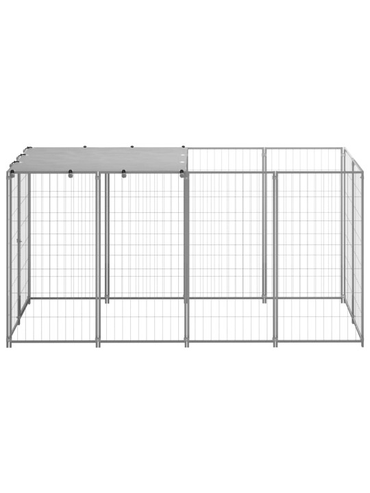 Psí kotec stříbrný 2,42 m² ocel