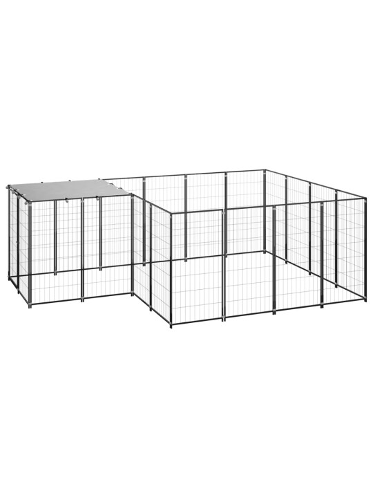 Psí kotec černý 6,05 m² ocel