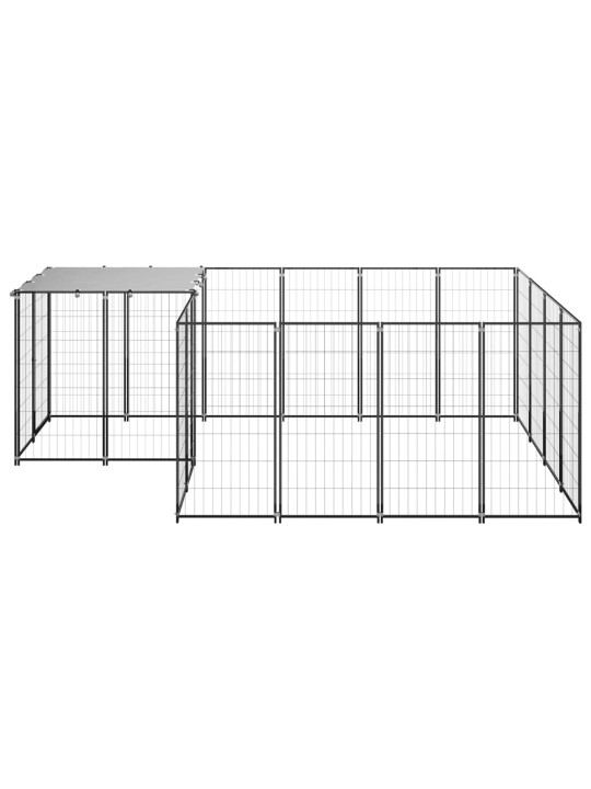Psí kotec černý 6,05 m² ocel