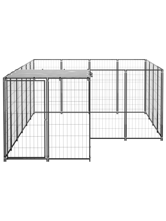 Psí kotec černý 6,05 m² ocel