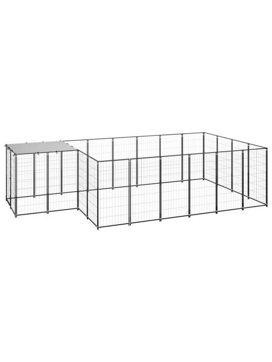 Psí kotec černý 8,47 m² ocel