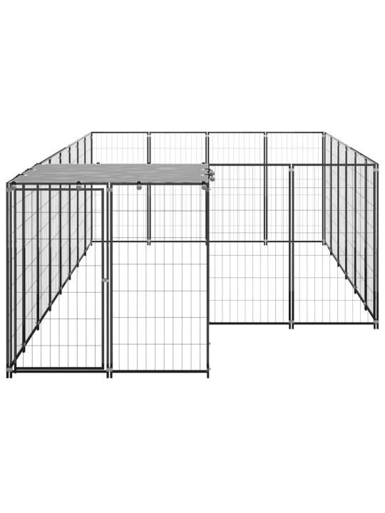 Psí kotec černý 8,47 m² ocel
