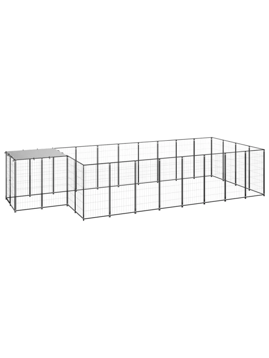 Psí kotec černý 10,89 m² ocel