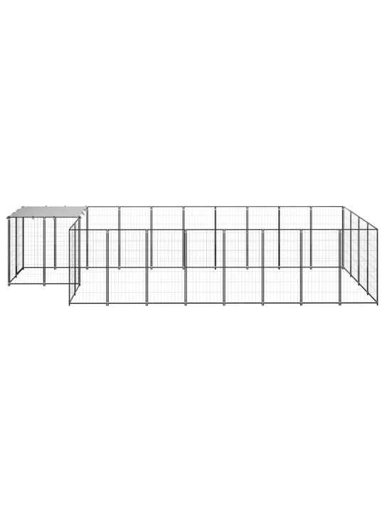 Psí kotec černý 10,89 m² ocel