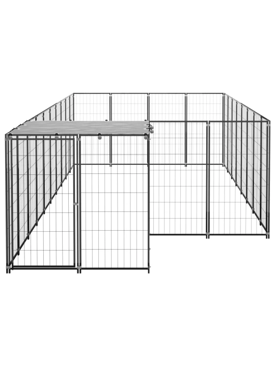 Psí kotec černý 10,89 m² ocel
