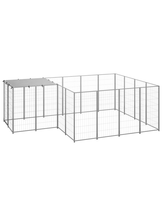 Psí kotec stříbrný 6,05 m² ocel