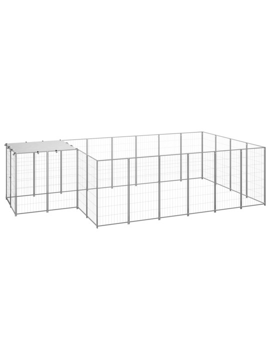 Psí kotec stříbrný 8,47 m² ocel