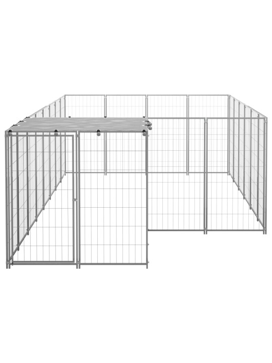 Psí kotec stříbrný 8,47 m² ocel