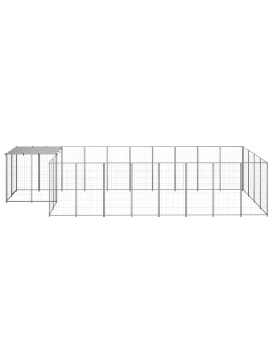 Psí kotec stříbrný 10,89 m² ocel