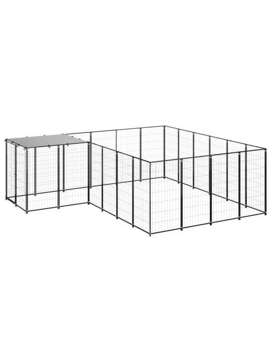 Psí kotec černý 8,47 m² ocel
