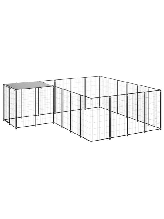 Psí kotec černý 8,47 m² ocel