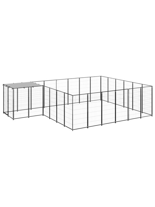Psí kotec černý 12,1 m² ocel