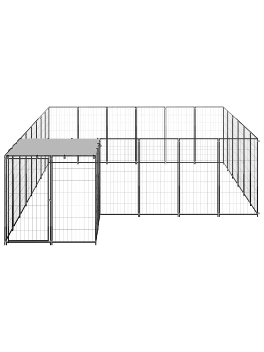 Psí kotec černý 12,1 m² ocel