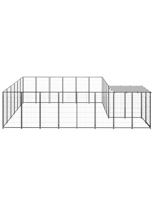 Psí kotec černý 12,1 m² ocel