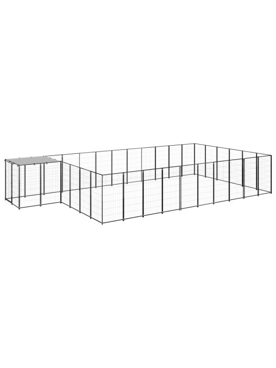 Psí kotec černý 19,36 m² ocel