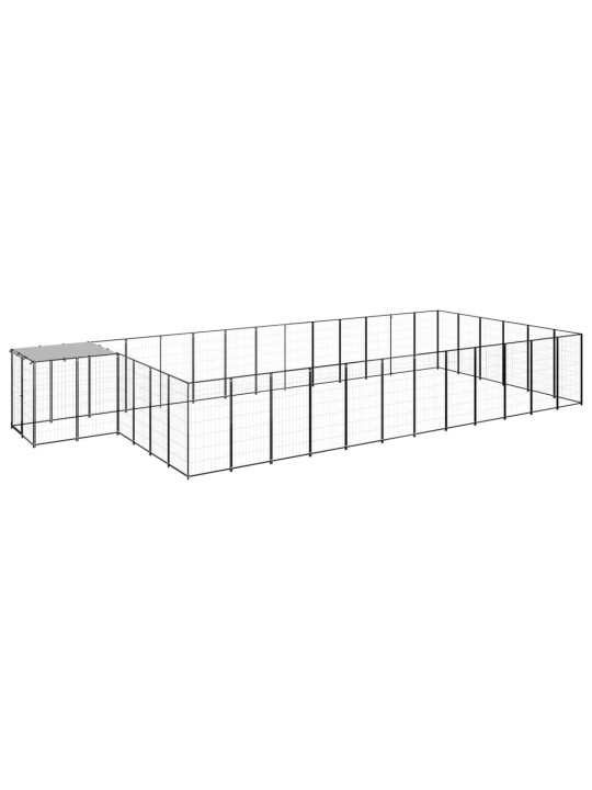 Psí kotec černý 22,99 m² ocel