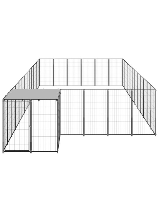 Psí kotec černý 22,99 m² ocel